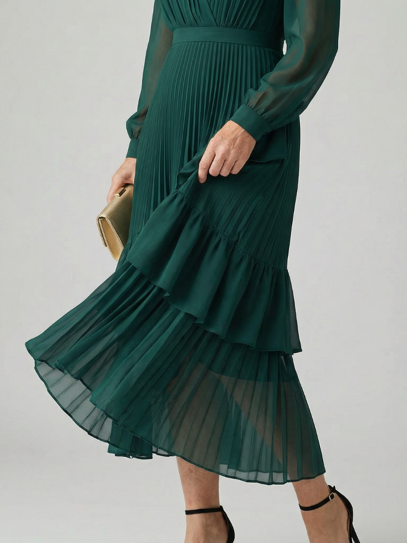 Azis | Fluid Drape Midi Dress