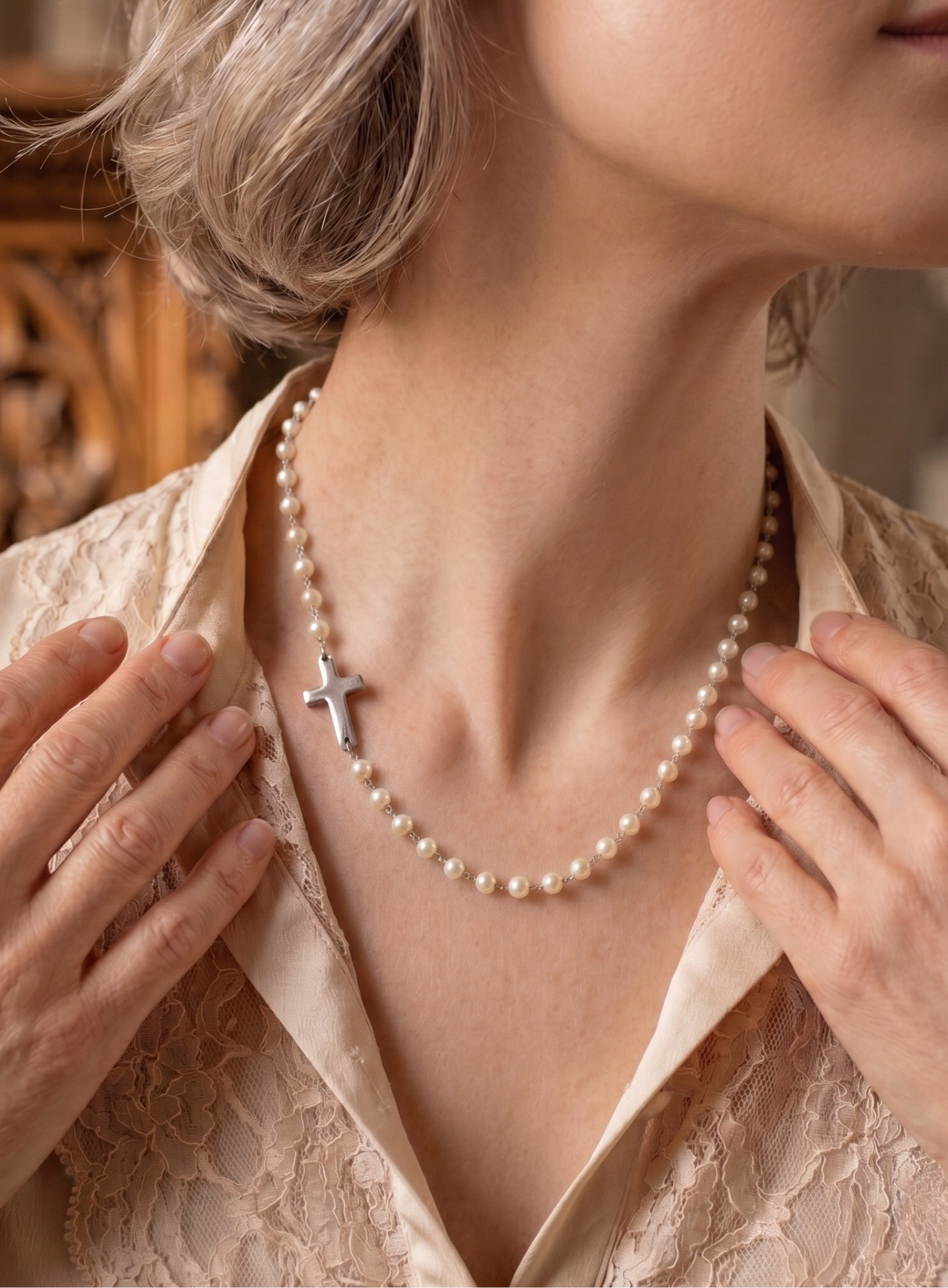Cross & Pearl Necklace
