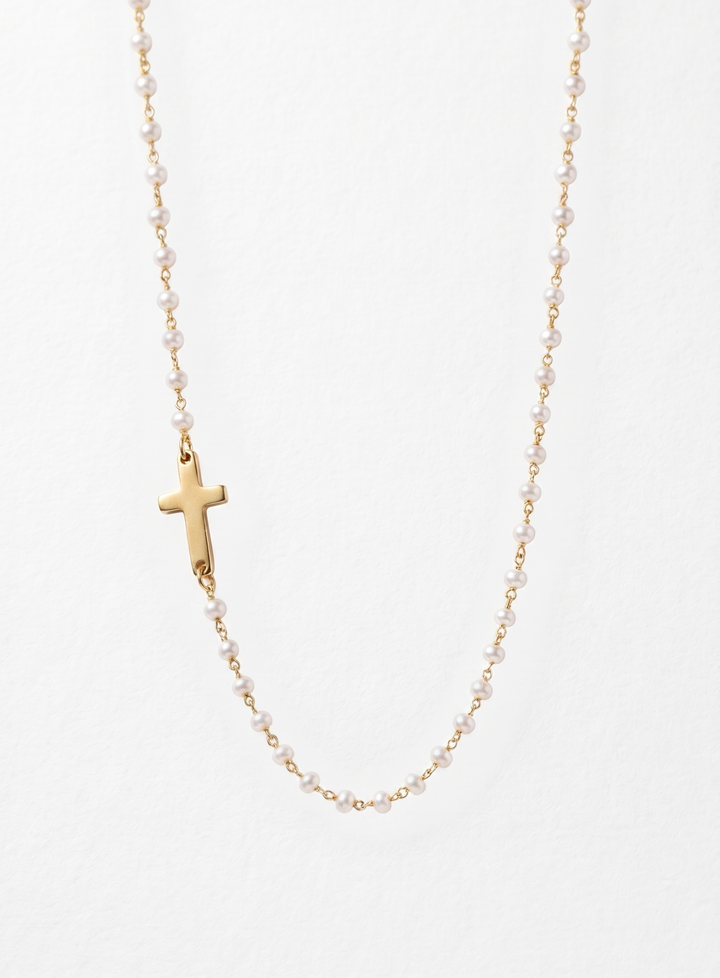 Cross & Pearl Necklace