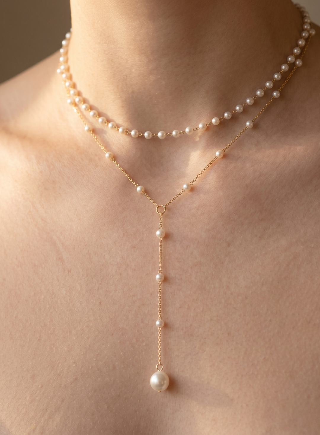 Double Pearl Necklace