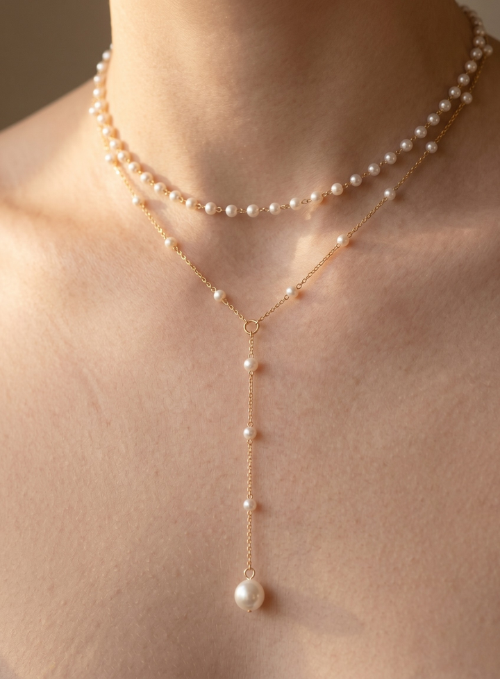 Double Pearl Necklace