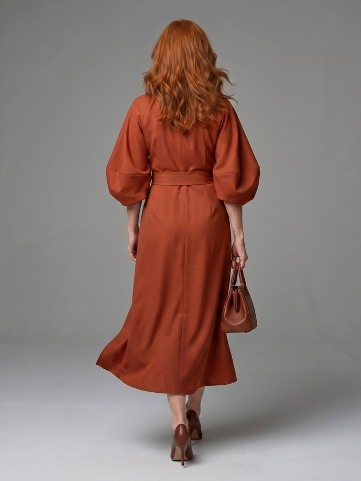 Berylla | Sculpted Waist Panel Midi Dress