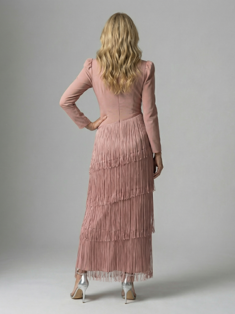 Norell | Fringe Layer Midi Dress