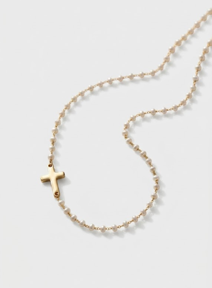 Cross & Pearl Necklace