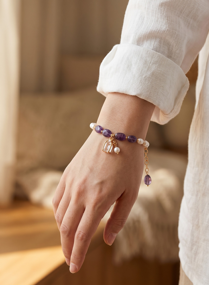 Pearl and Amethyst Bracelet