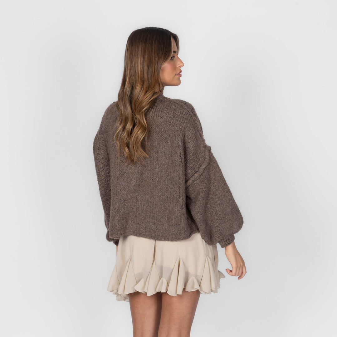 Elara | Oversized Gold-Accent Cardigan