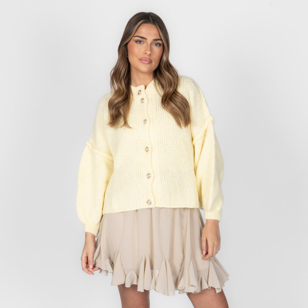 Elara | Oversized Gold-Accent Cardigan