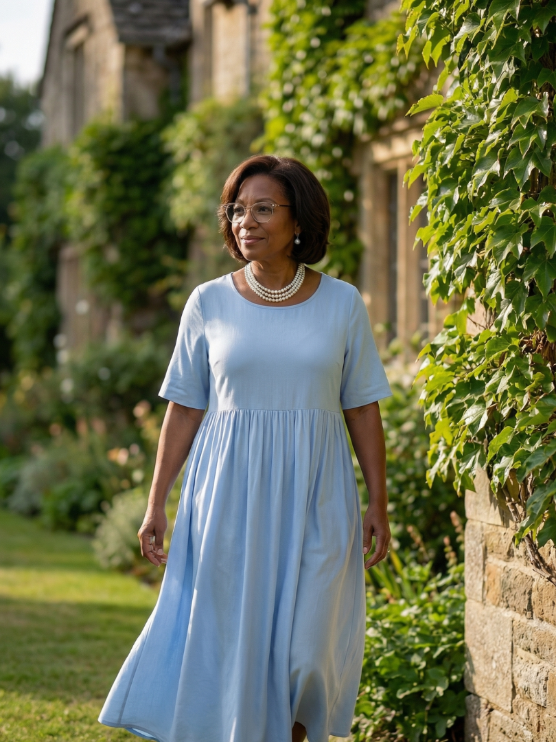 Cira | Simple Gather Midi Dress