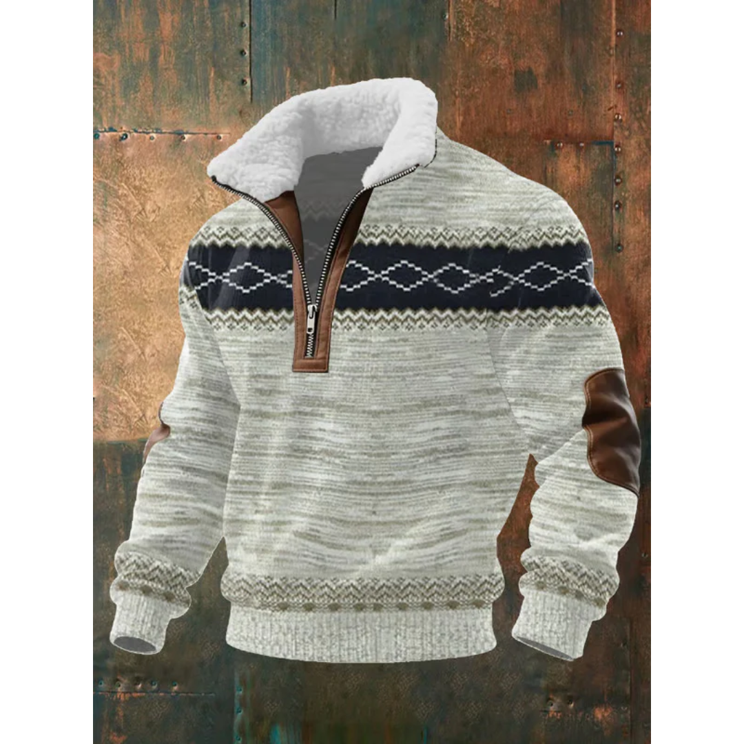 The Ibrahima Heritage | Men’s Fleece-Lined Quarter-Zip Sweater