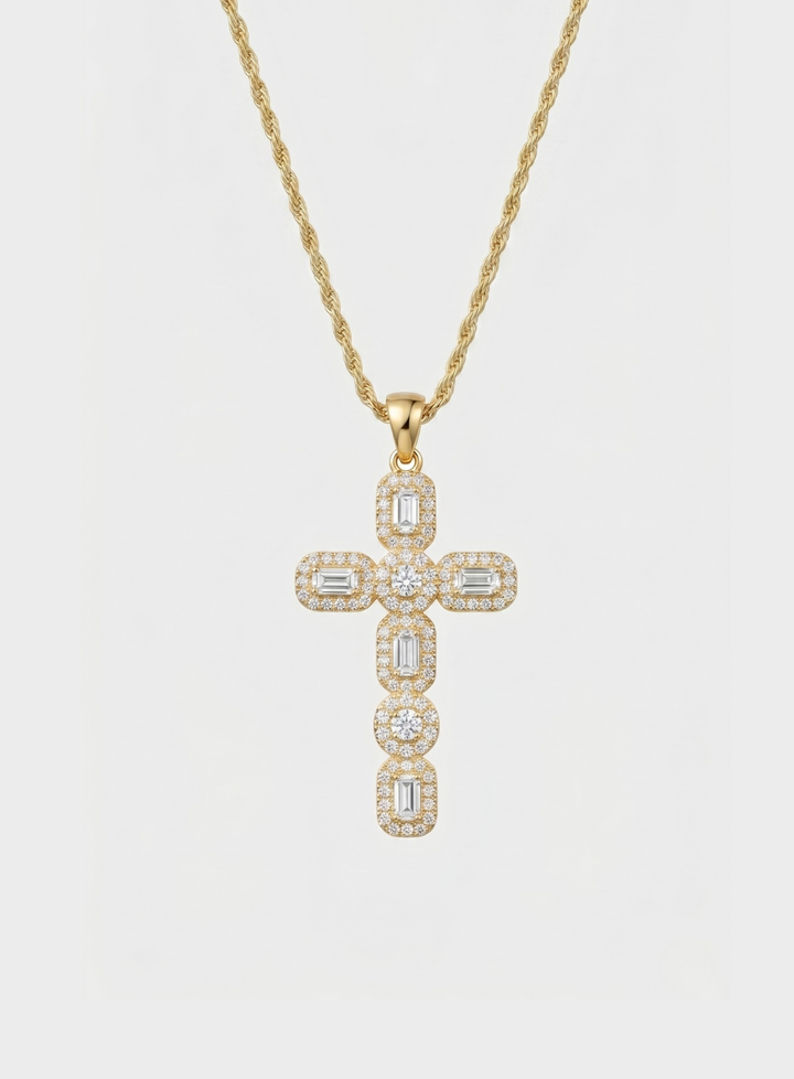 Elegant Zirconia Cross Necklace