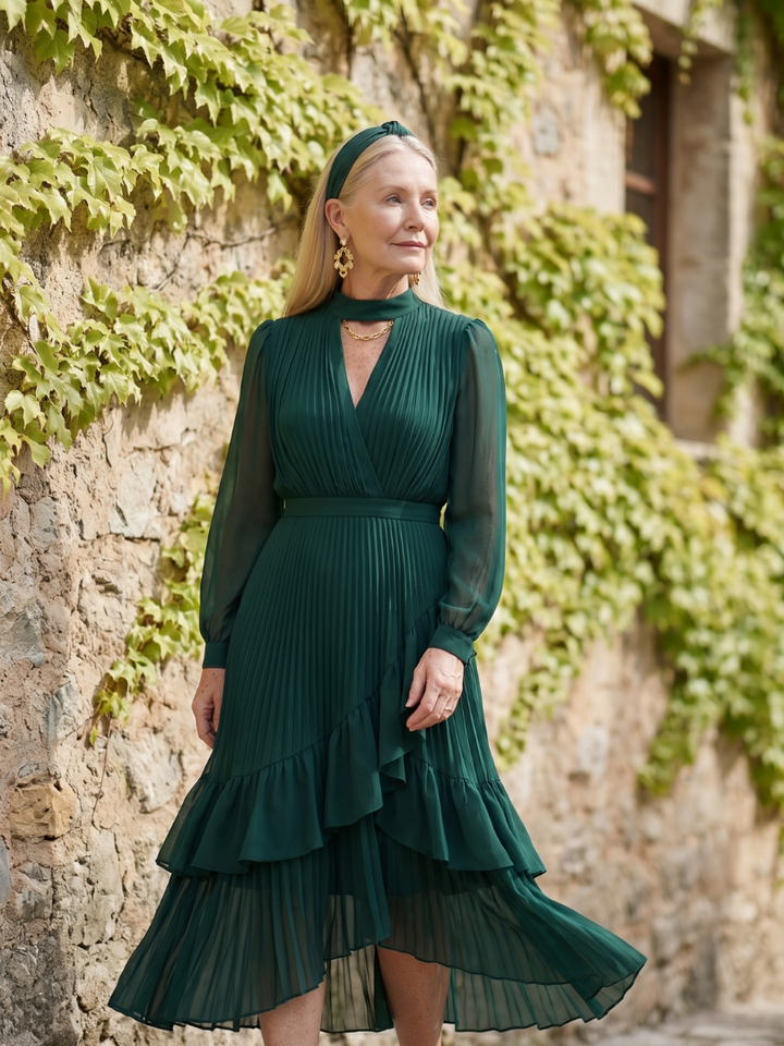 Azis | Fluid Drape Midi Dress