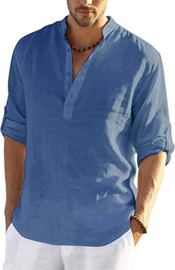 The Silas Heritage | Linen-Style Henley Shirt