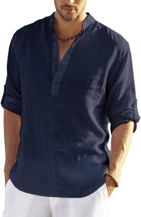 The Silas Heritage | Linen-Style Henley Shirt