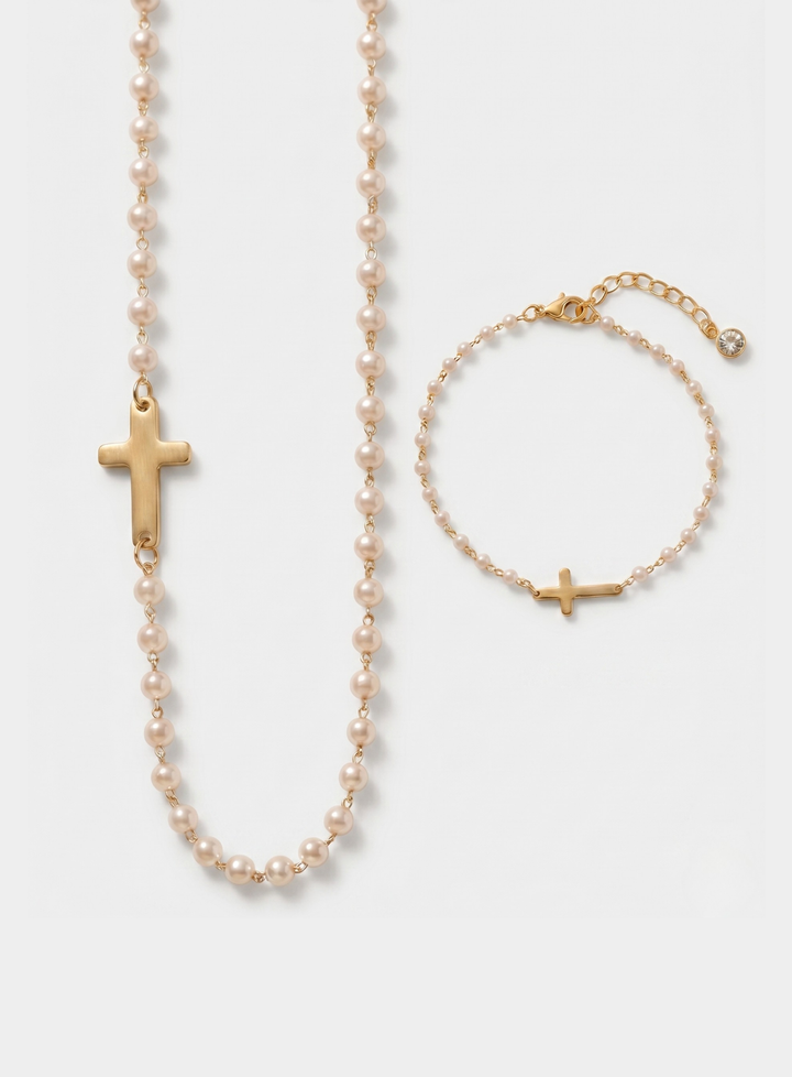 Cross and Pearl Set