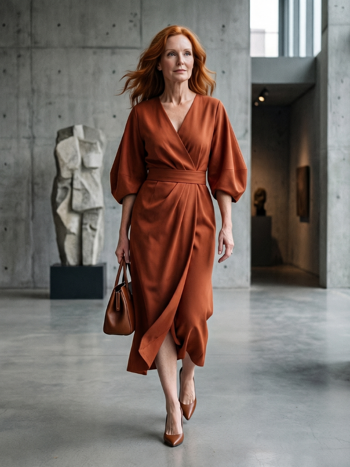 Berylla | Sculpted Waist Panel Midi Dress
