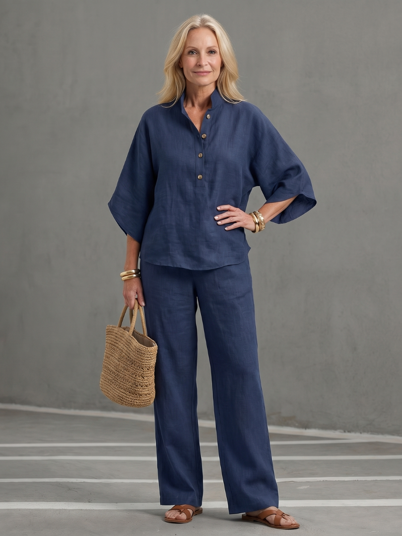 Ality | Button Front Relaxed Tunic Trouser Set