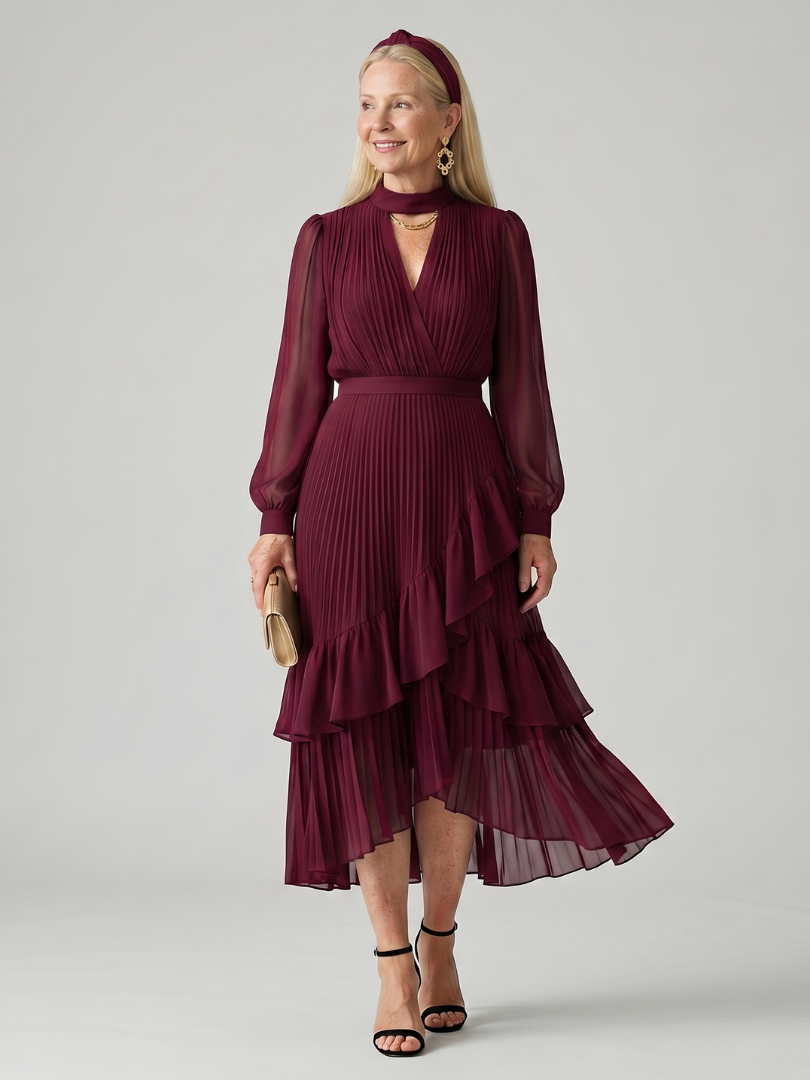 Azis | Fluid Drape Midi Dress