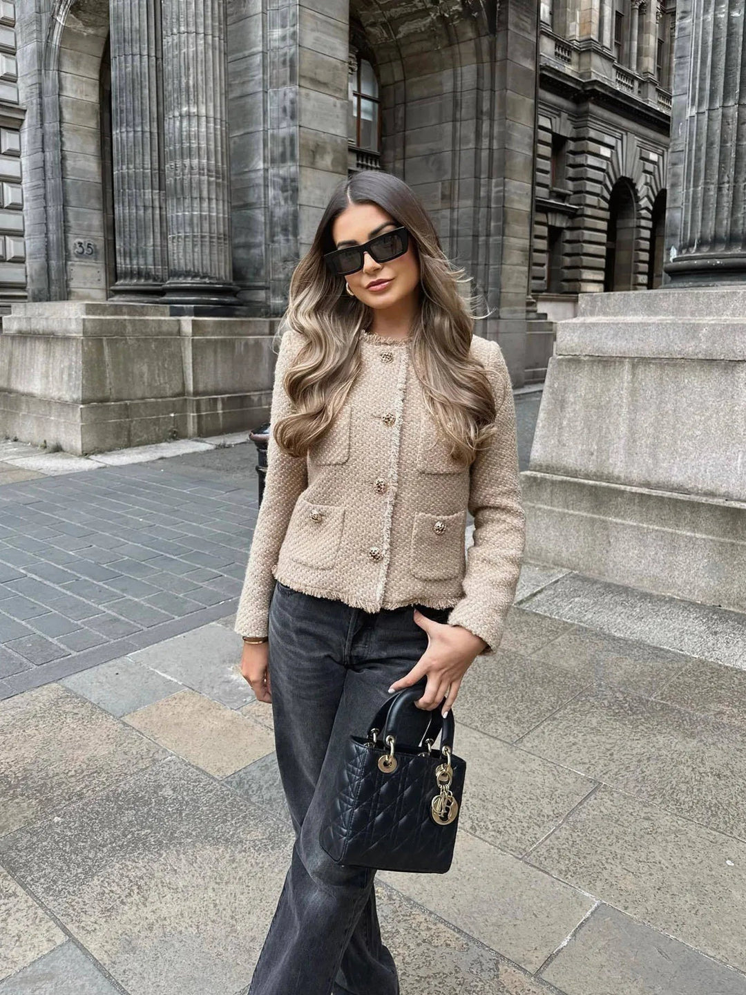 The Charlotte Manor | Short Tweed Blazer Jacket