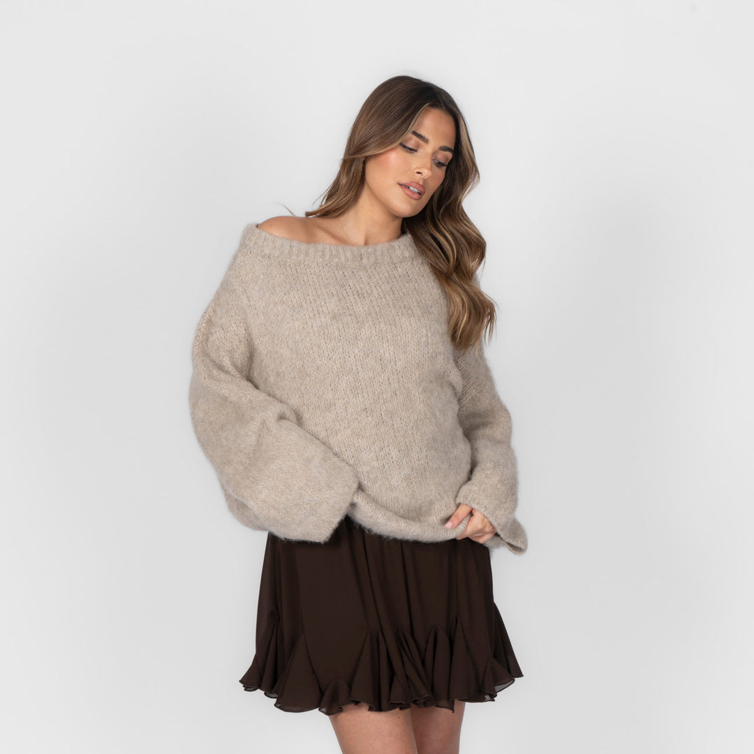 Isla | Slouchy Off-Shoulder Luxe Knit
