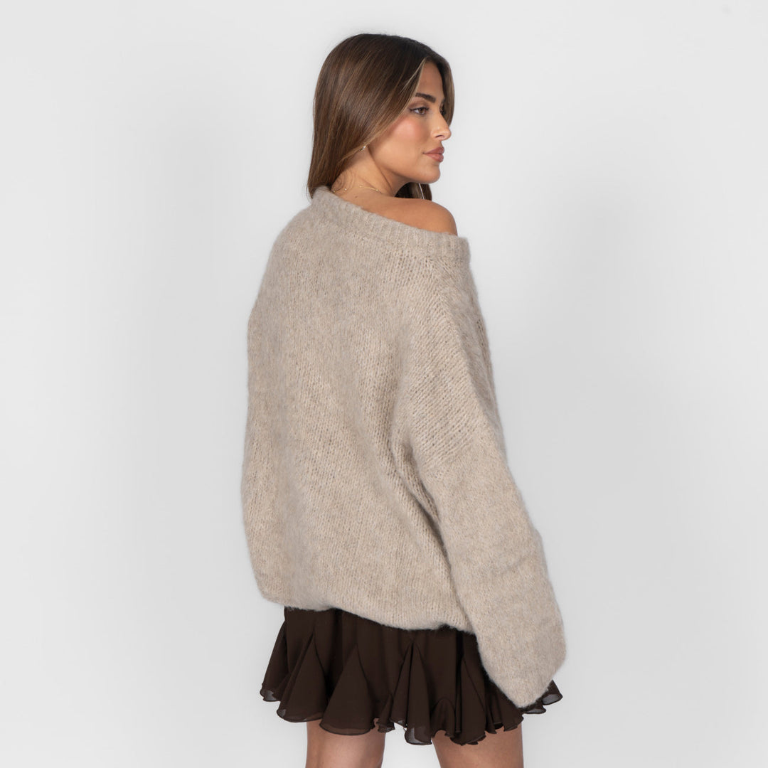 Isla | Slouchy Off-Shoulder Luxe Knit