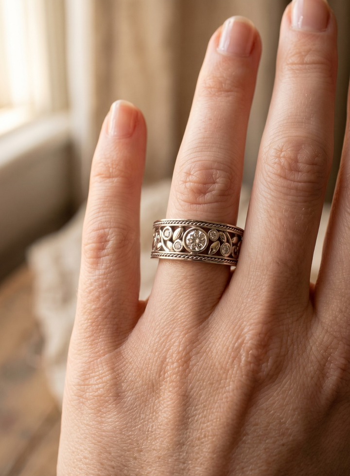 Silver Ornament Ring