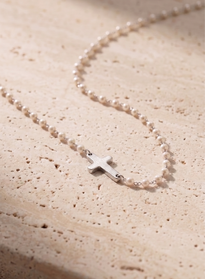 Cross & Pearl Necklace