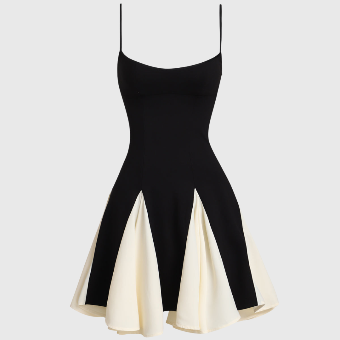 Florence | Monochrome Contrast A-Line Mini Dress