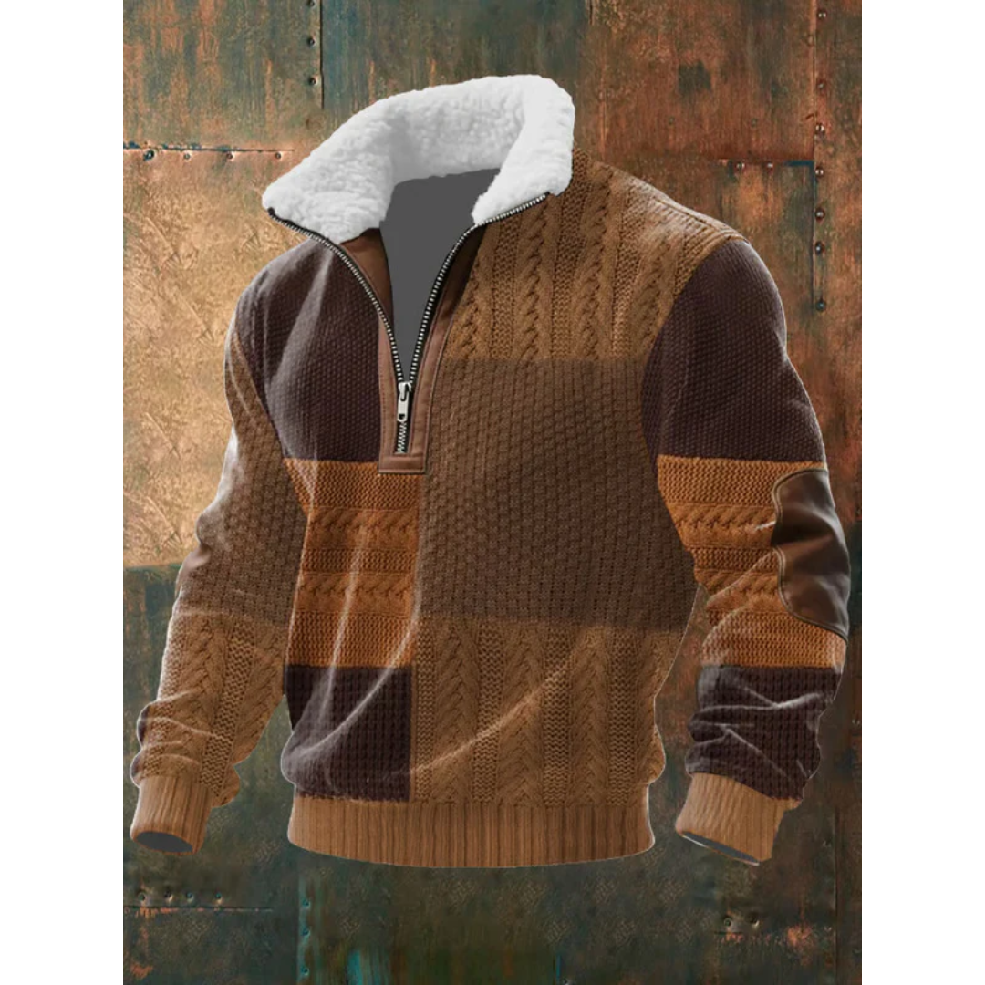 The Ibrahima Heritage | Men’s Fleece-Lined Quarter-Zip Sweater