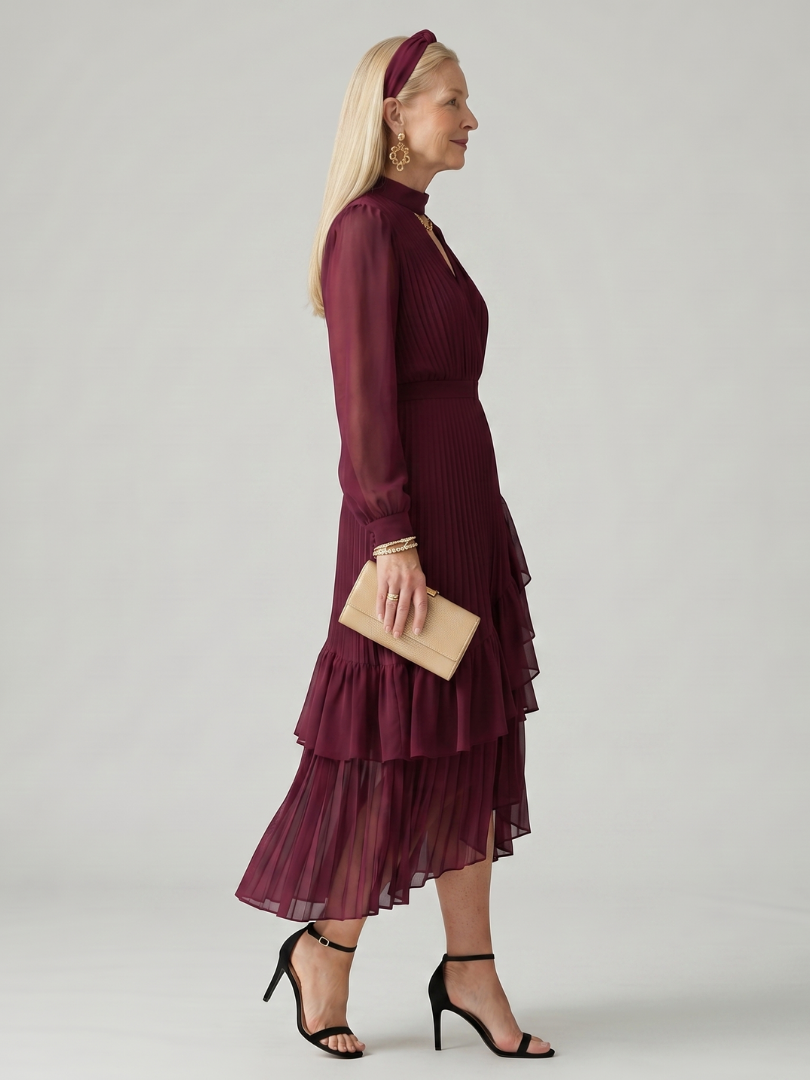 Azis | Fluid Drape Midi Dress