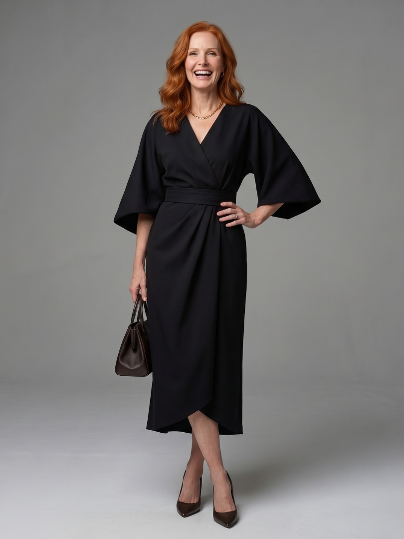 Berylla | Sculpted Waist Panel Midi Dress