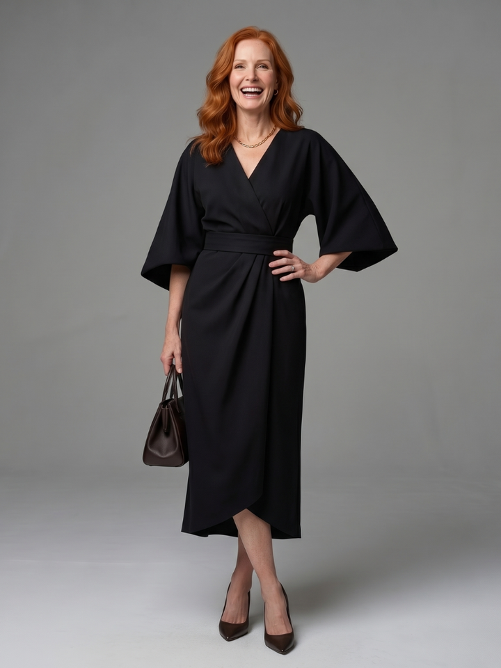 Berylla | Sculpted Waist Panel Midi Dress