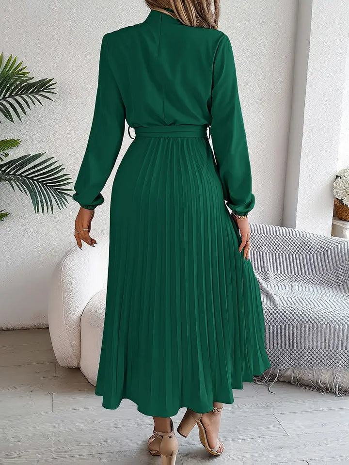 The Jasmine Regent | Women’s Long-Sleeve Pleated Belted Dress