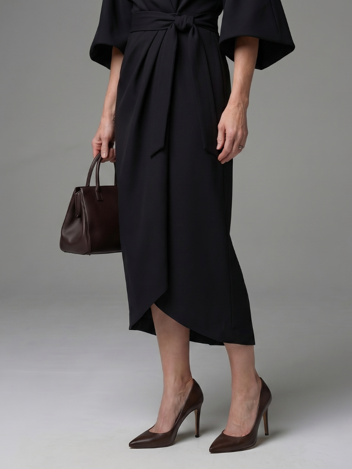 Berylla | Sculpted Waist Panel Midi Dress