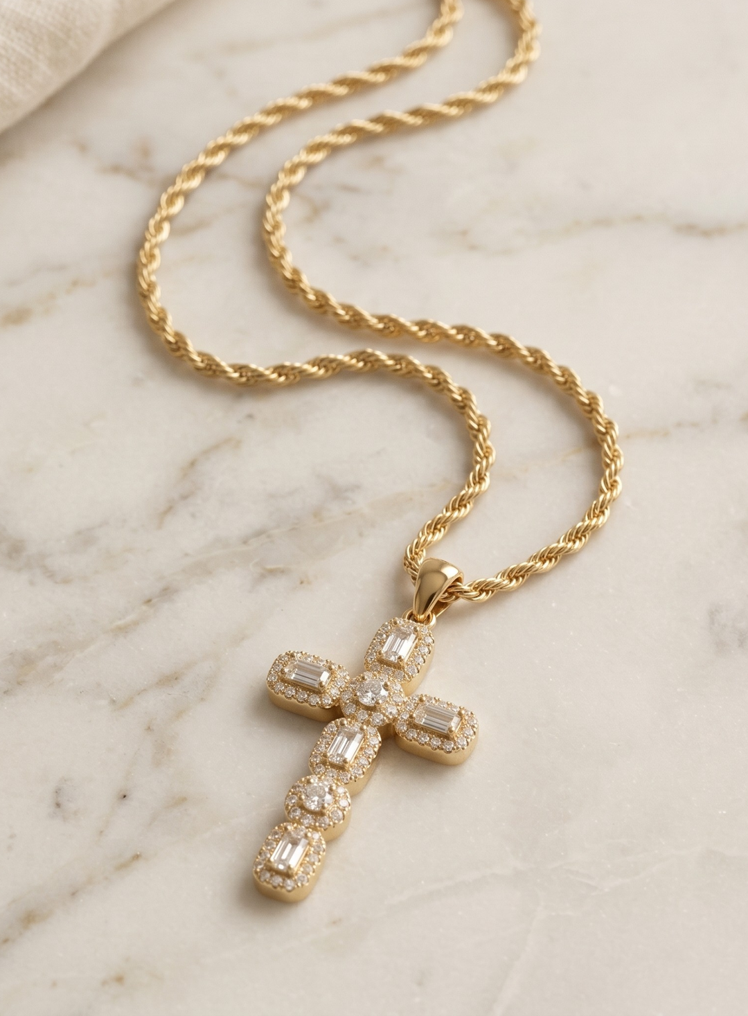 Elegant Zirconia Cross Necklace