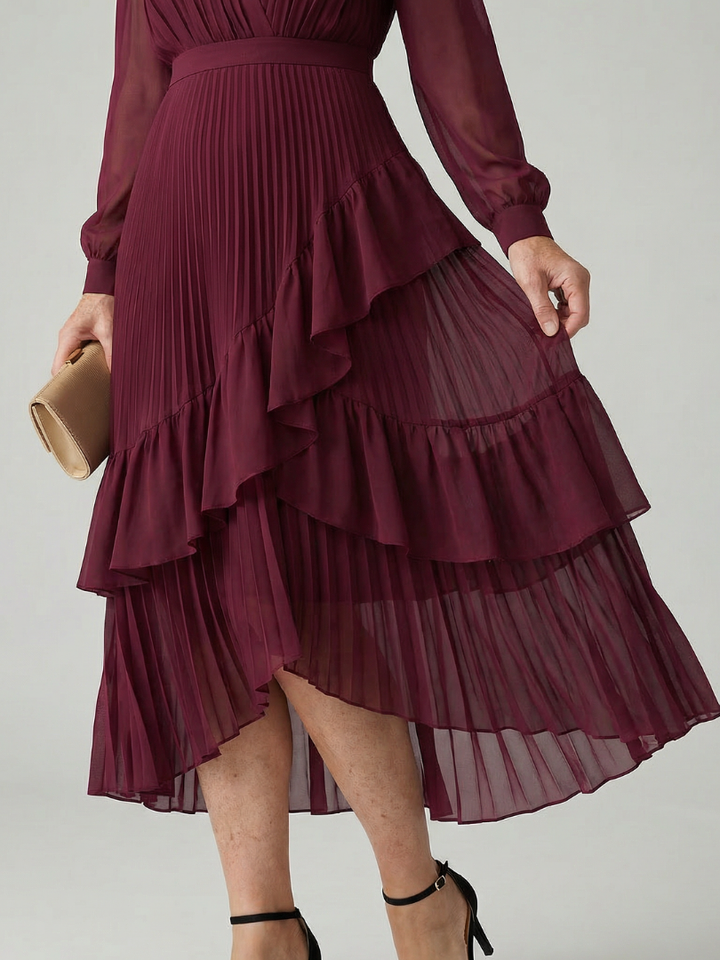 Azis | Fluid Drape Midi Dress