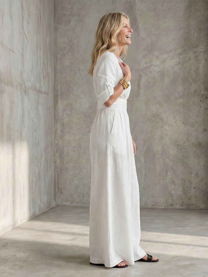 Vanda | Cross Front Wide Leg Jumpsuit