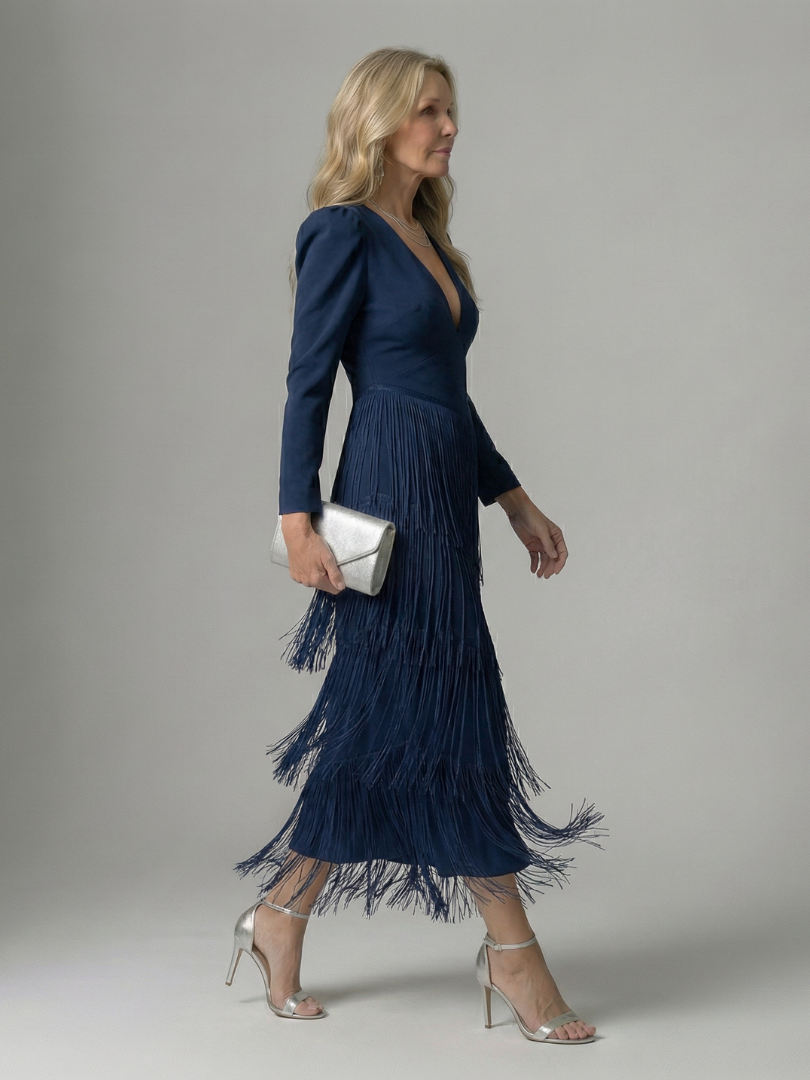 Norell | Fringe Layer Midi Dress