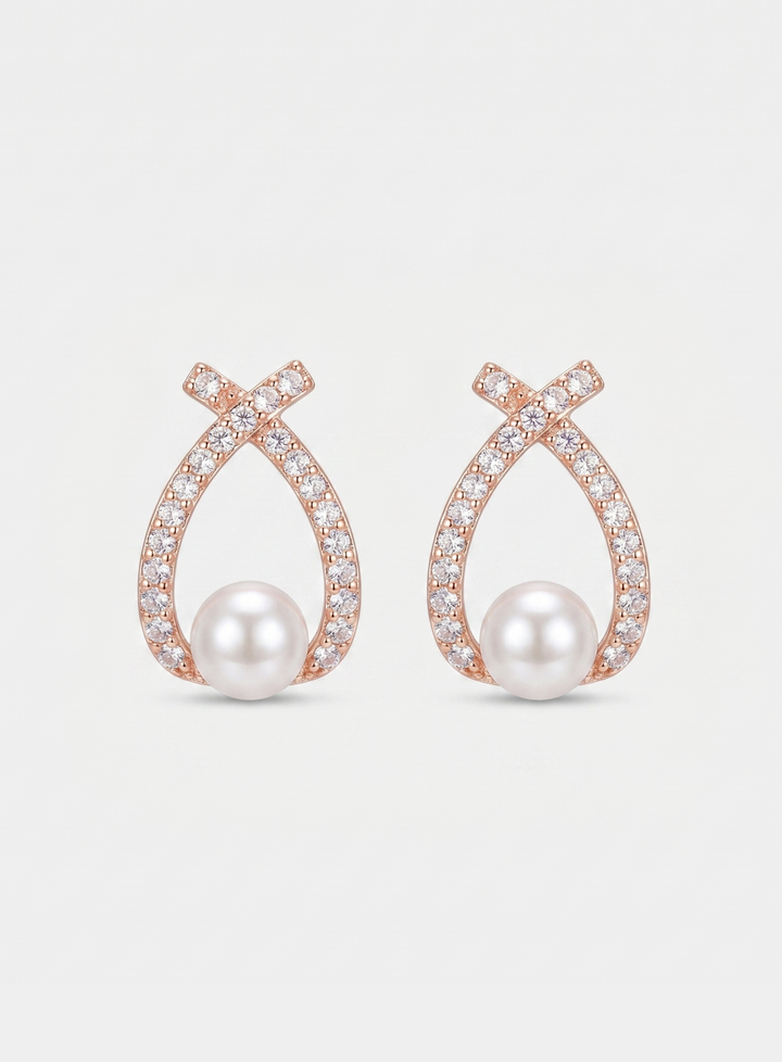Shimmering Drop Pearl Earrings
