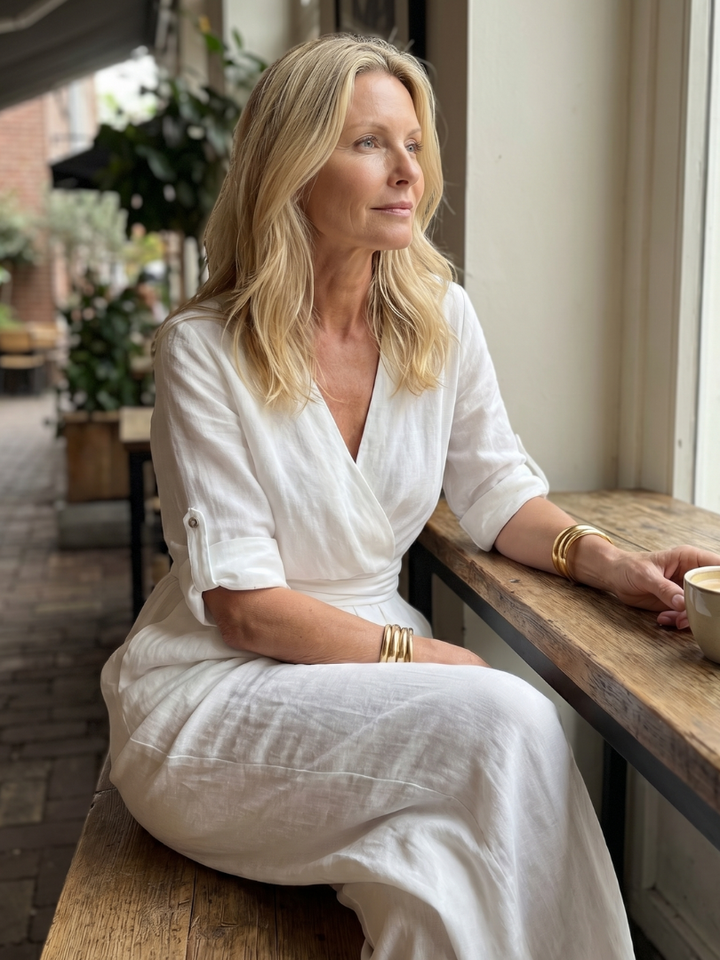 Vanda | Cross Front Wide Leg Jumpsuit
