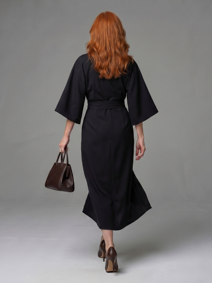 Berylla | Sculpted Waist Panel Midi Dress