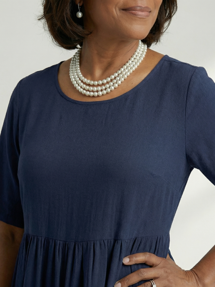 Cira | Simple Gather Midi Dress