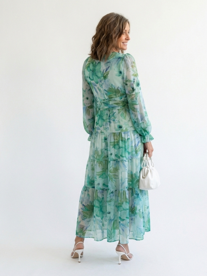 Elthea | Long Sleeve Floral Maxi Dress