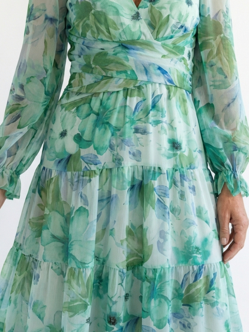 Elthea | Long Sleeve Floral Maxi Dress