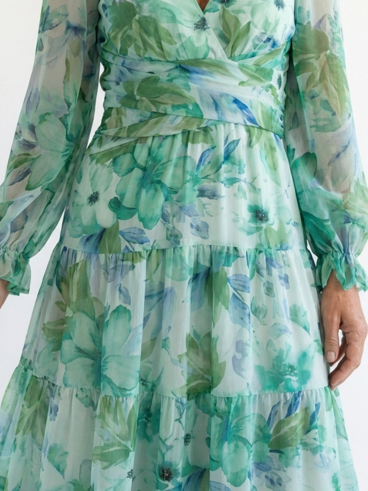 Elthea | Long Sleeve Floral Maxi Dress