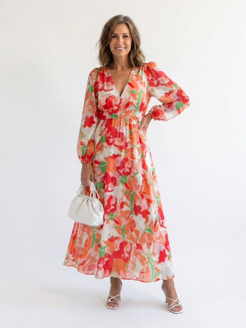 Elthea | Long Sleeve Floral Maxi Dress