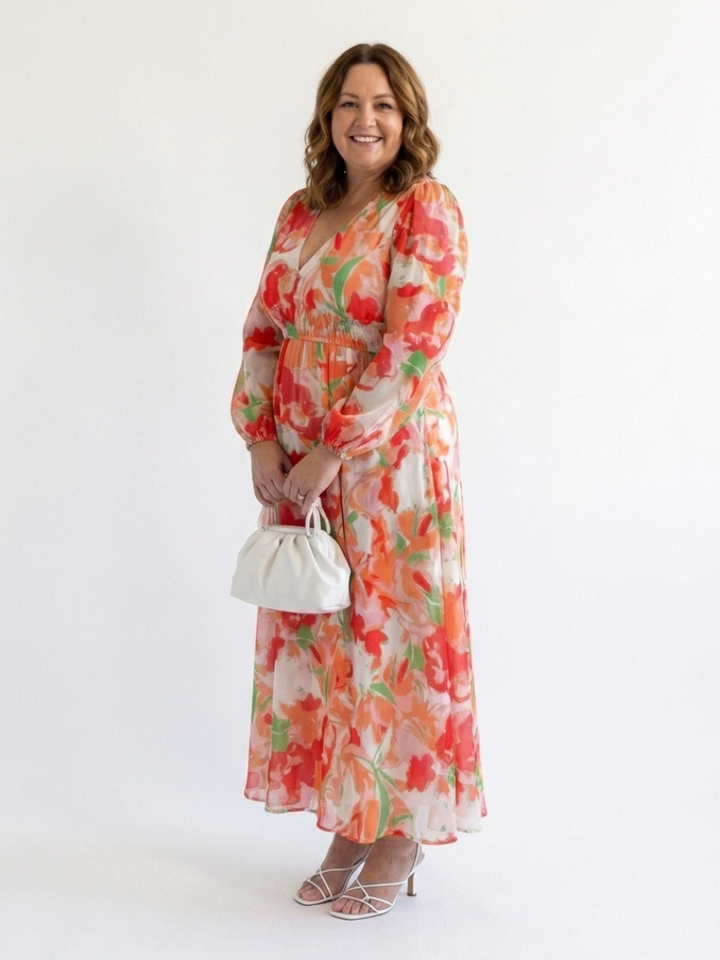 Elthea | Long Sleeve Floral Maxi Dress