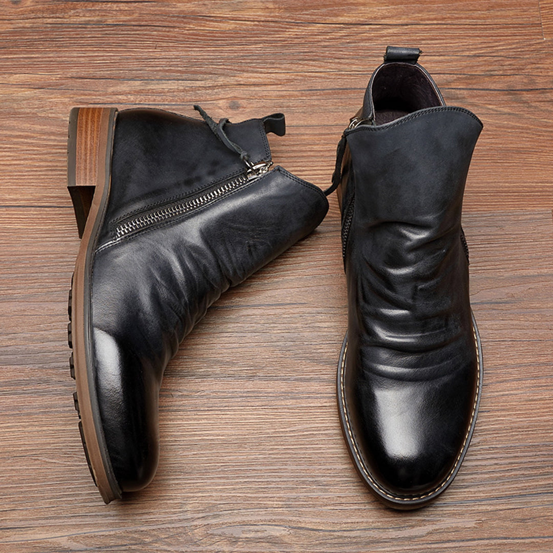 The Daniel Artisan | Men’s Brown Leather Zip Boots