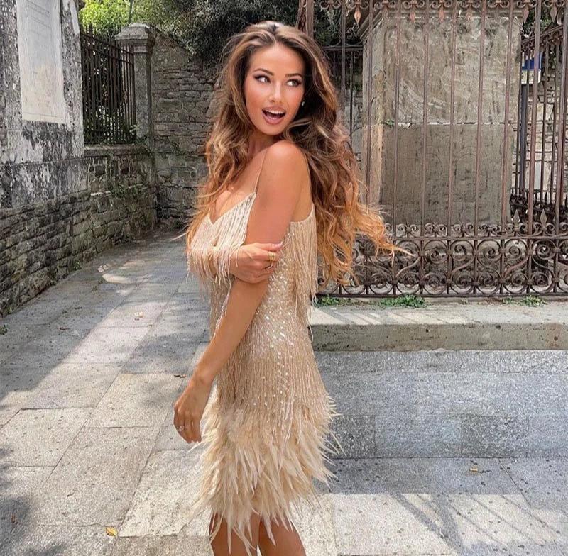 The Brielle Elysian | Feather Mini Dress