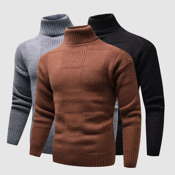 The Adam Checkerboard | Men’s Textured Slim-Fit Turtleneck