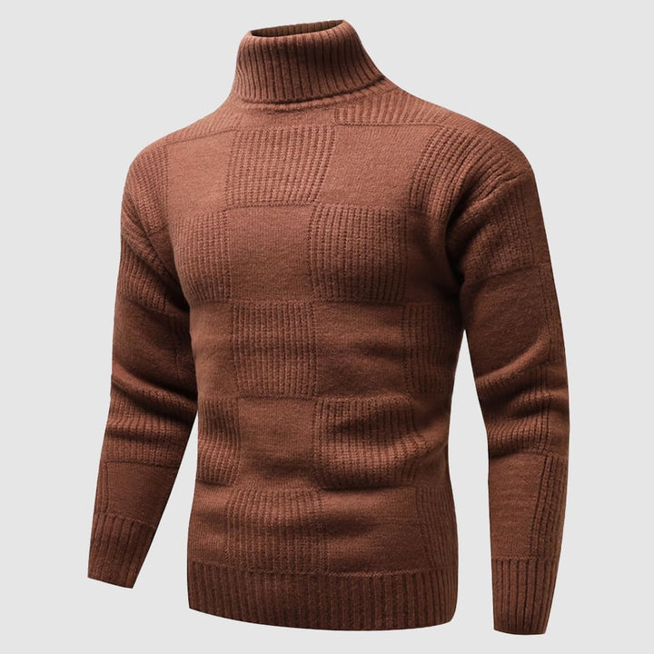 The Adam Checkerboard | Men’s Textured Slim-Fit Turtleneck